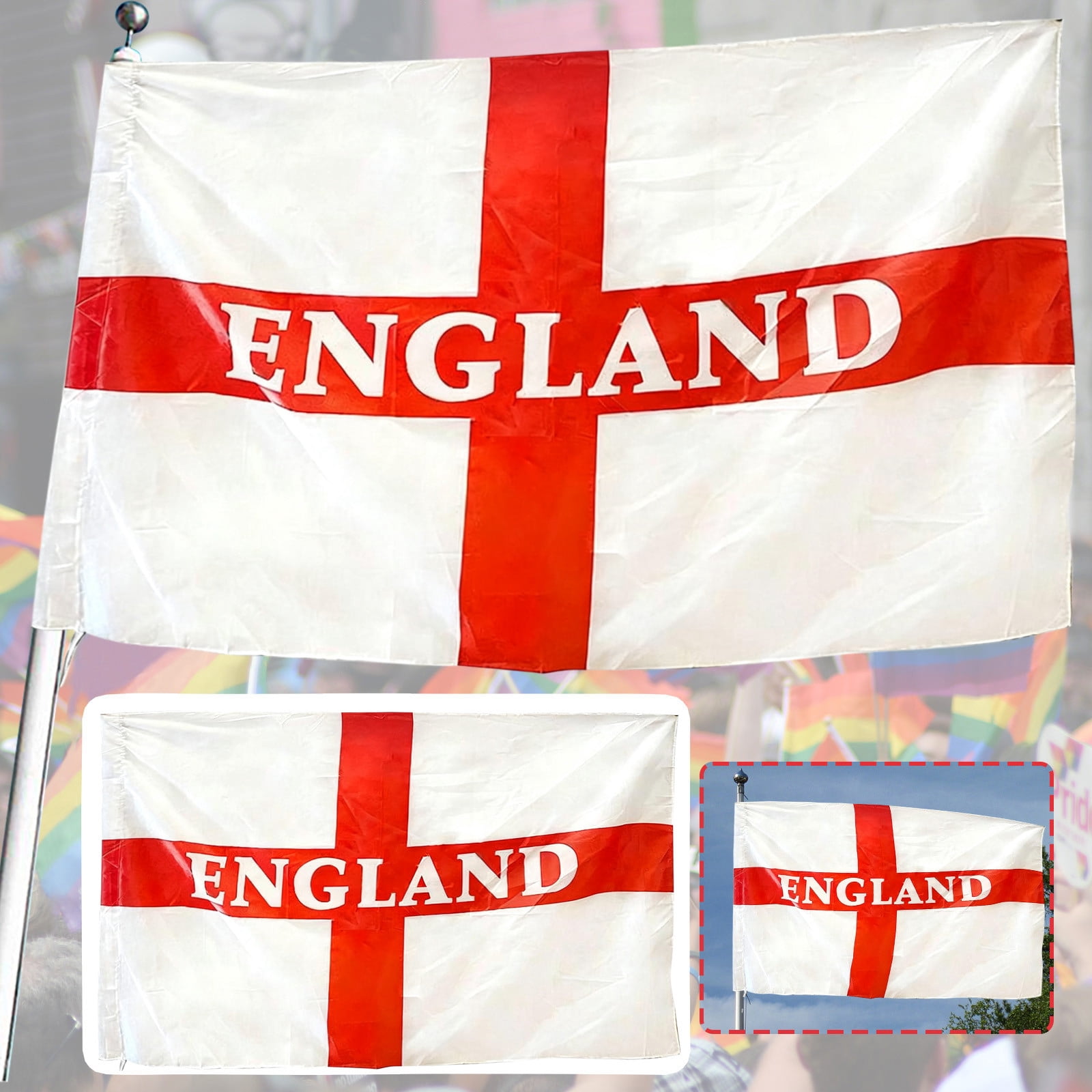 Holloyiver England Flag 5ft X 3ft Large With Brass Eyelets English ...
