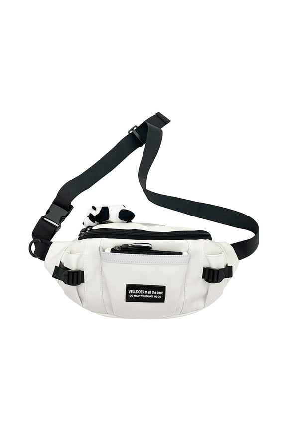 Fanny Packs For Women & Men, Waist Pack Hip Bum Bag with Multi-Pockets Large Capacity Waterproof Casual Bum Bag for Traveling Casual Cycling Running Hiking (White)