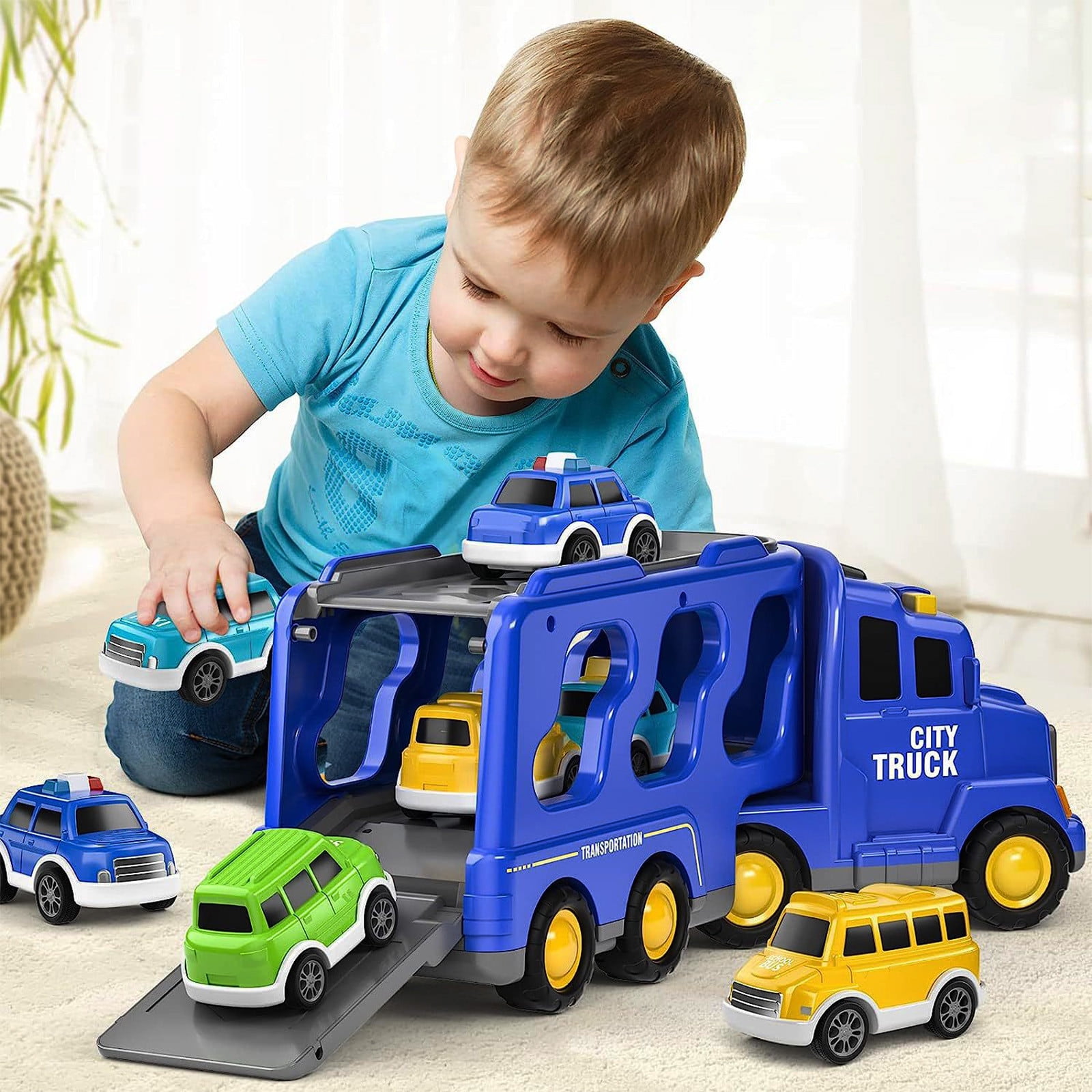 Holloyiver Fire Toys for 3 4 5 6 Years Old Boys Girls - 5 in 1 Carrier ...