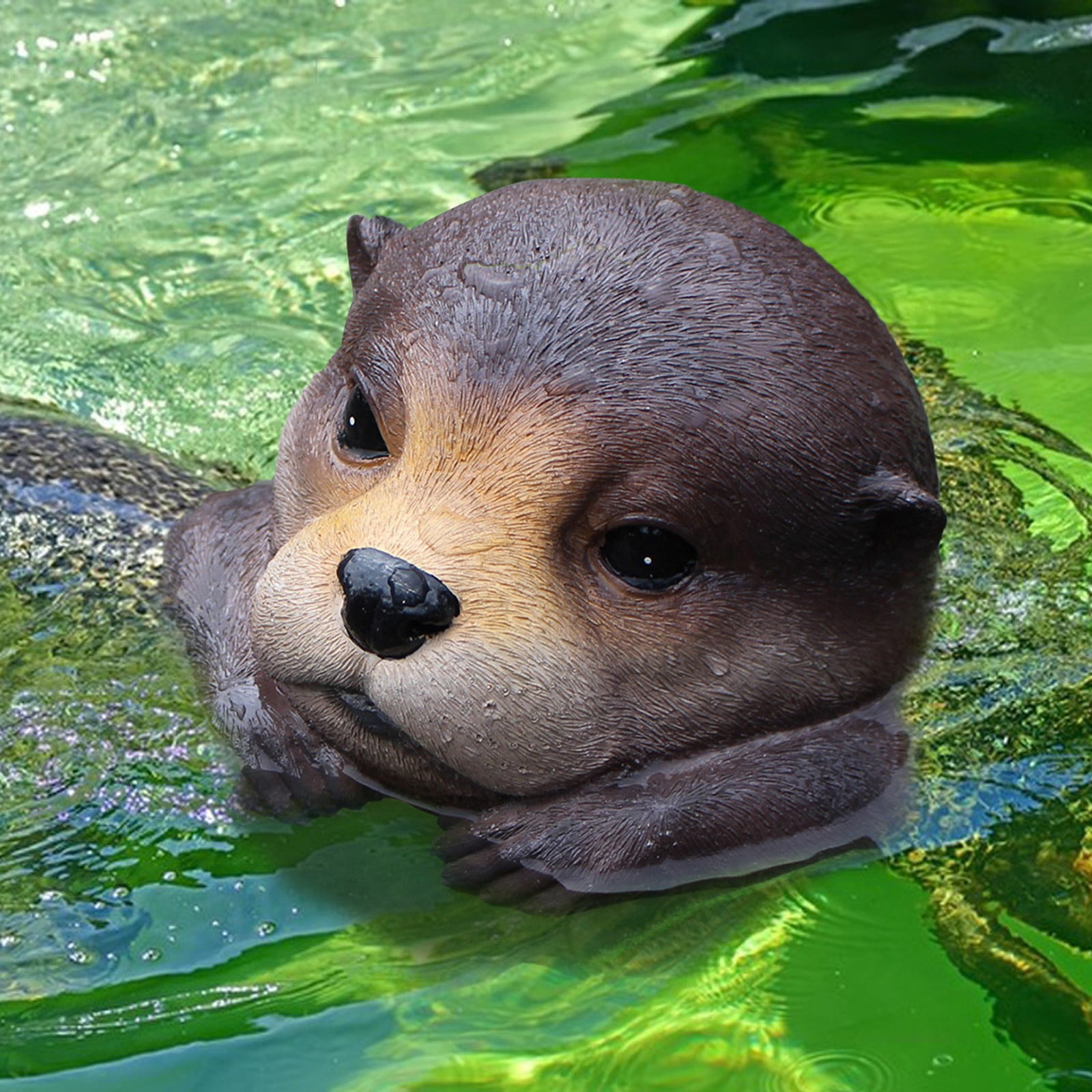 Holloyiver Floating Otter Decoration for Pool, Cute Floating Pool Decoration, Fake Otter