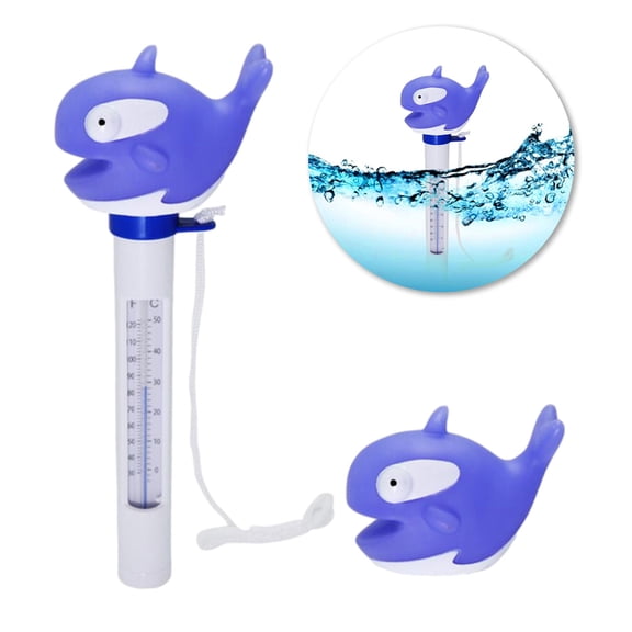 Holloyiver Floating Pool Thermometer, Large Display with String Easy to Read, Shatter Resistant, for Outdoor & Indoor Swimming Pools, Spas, Hot Tubs & Aquariums (Shark)