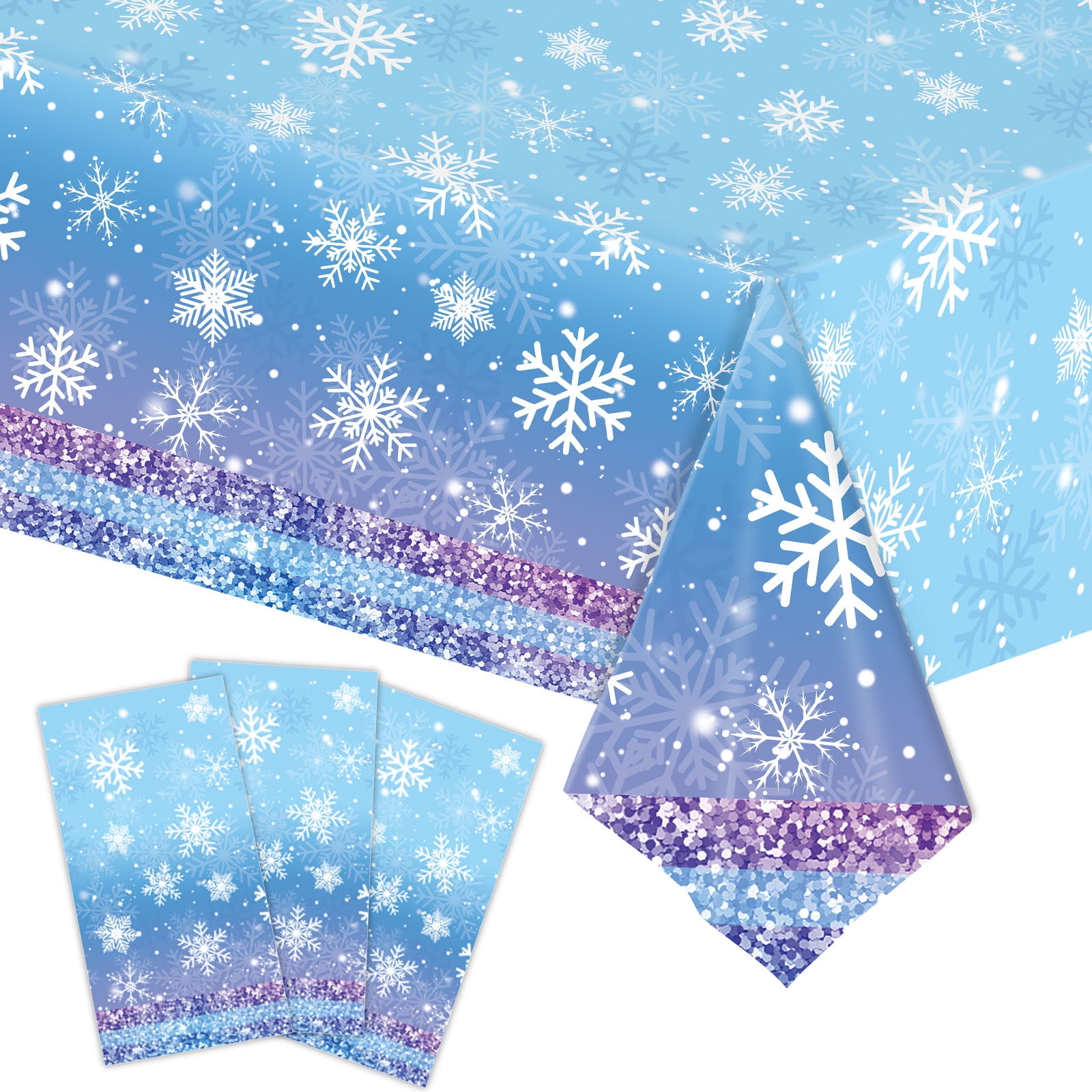Holloyiver Frozen Birthday Party Tablecloth Decorations, Plastic Winter ...