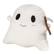 Holloyiver Ghost Halloween Pillows Decorative,Cute Scythe-Wielding Ghost Pillow Decorative,Spooky Pillow 15.8 x 19.7Inch Ghost Decor Stuffed Halloween Pillow for Couch Home Sofa Cushion(White)