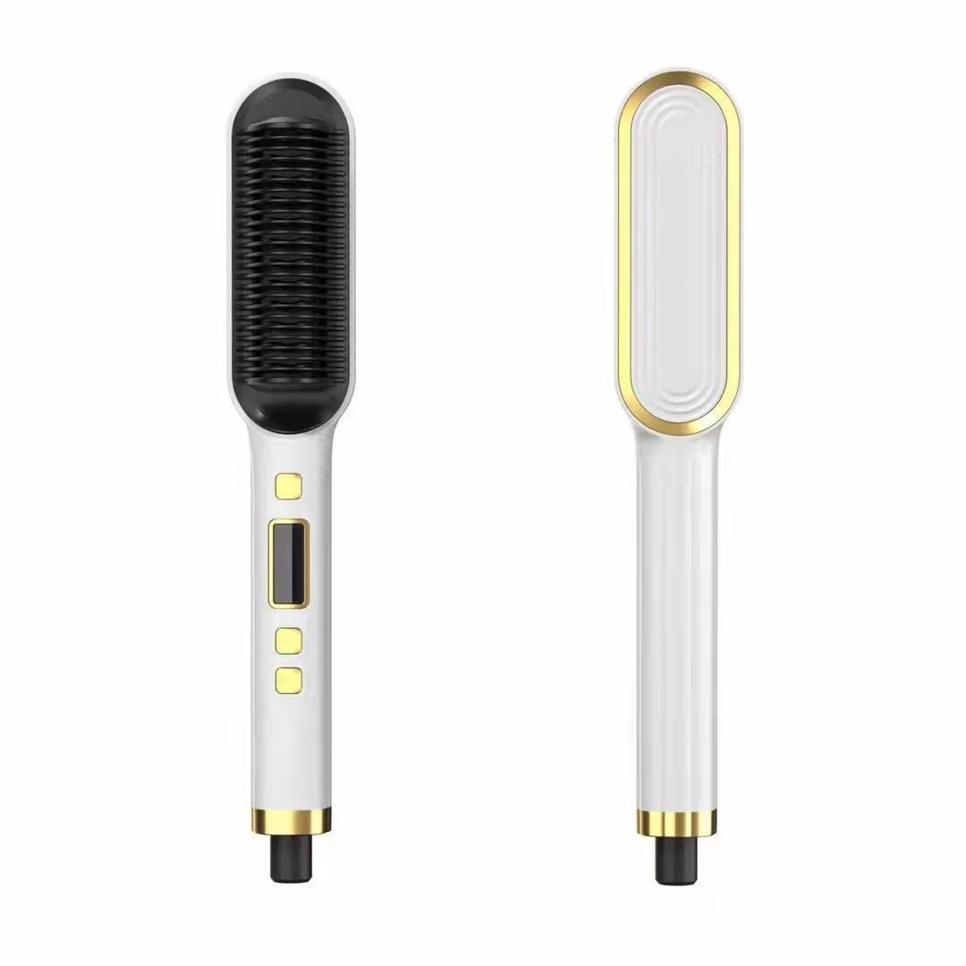 Holloyiver Hair Straightener Brush, Ionic Hair Straightener Comb with 5 ...