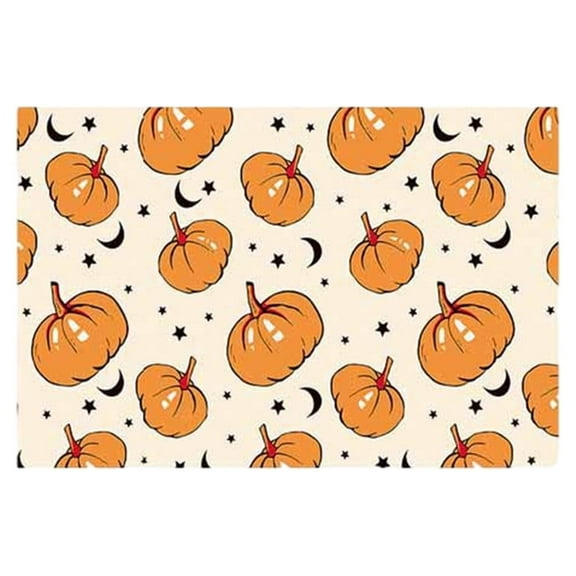 Holloyiver Halloweeen Kitchen Rugs and Mats Set, Halloween Pumpkin Kitchen Mat, Seasonal Holiday Washable Non-Slip Floor Mats for Halloweeen Kitchen Decor, 15.7x47.2 Inch