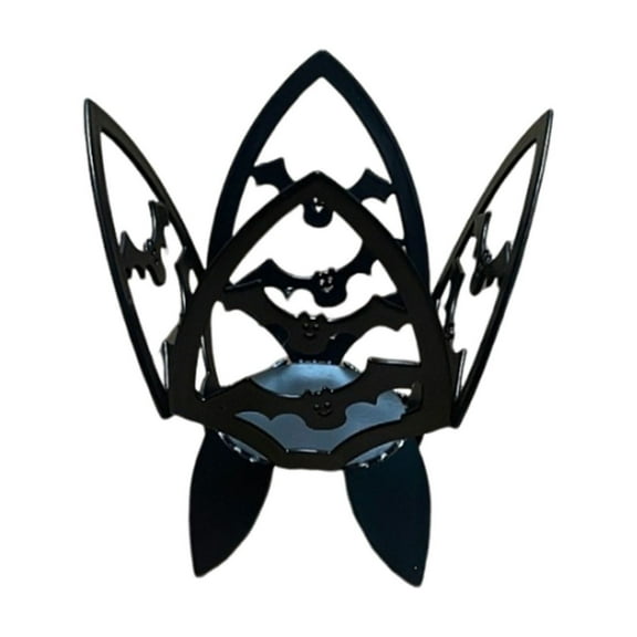 Holloyiver Halloween Candle Holder, Tealight Candle Holders with Pumpkin Ghost Bat Spider, Funny Shadow Black Metal Tea Light Holders, Scary Halloween Decoration for Table Centerpieces