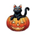 Holloyiver Halloween Cat Pumpkin Acrylic Pendant, Halloween Country