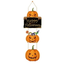 Holloyiver Halloween Door Decorations, Witch Door Hanger Happy Halloween Door Sign, Wooden Scary Halloween Pumpkin Wall Decor for Front Door Porch Office Halloween Indoor Home Decor