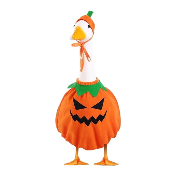 DAMAI Halloween Goose Outfit,Baby Goose Cloths Pumpkin Witch Ghost for 23" Goose, Cement Statue Yard Front Porch Lawn Outdoor Patio Art Decoration