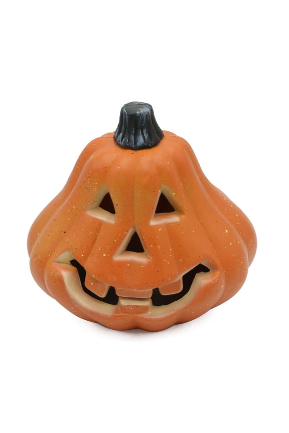 Halloween Pumpkin Lights Jack O Lanterns, Vintage Halloween Decorations Classic Resin Pumpkin Statue Light Up Pumpkin Halloween Table Decor for Home Office Haunt Party Decorations