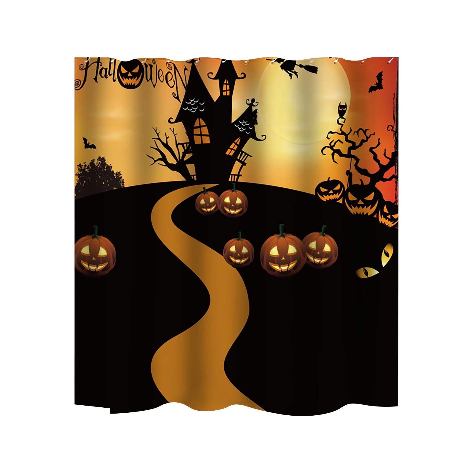 Holloyiver Halloween Shower Curtain, Halloween Shower Curtains for Kids