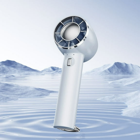 Holloyiver Handheld Cooling Fan, Upgrade Portable Fan with Cold Compress Function, 3 Speeds Adjustable Rechargeable USB Mini Face Fan for Makeup Travel Indoor Outdoor - Blue