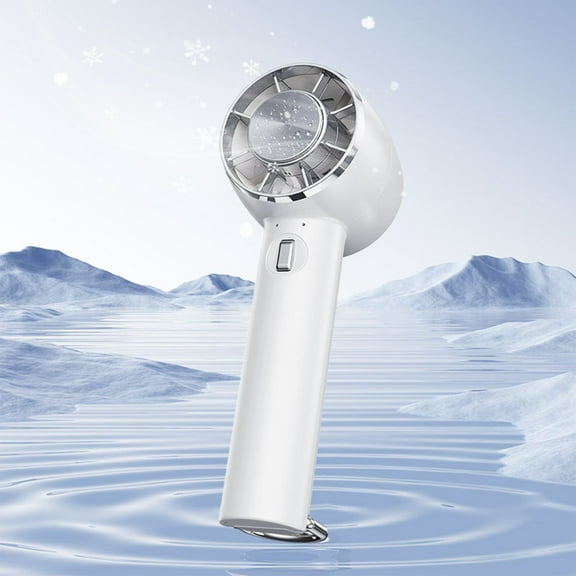 Holloyiver Handheld Cooling Fan, Upgrade Portable Fan with Cold Compress Function, 3 Speeds Adjustable Rechargeable USB Mini Face Fan for Makeup Travel Indoor Outdoor - White