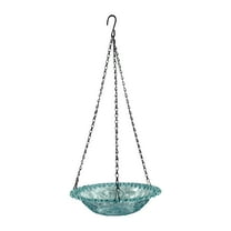 Holloyiver Hanging Bird Feeder and Bath for Outside, Clear Plastic Wild Bird Feeder for Outdoors Garden Backyard Balcony Decor, Large Platform Bird Seed Water Feeders Tray, Bird Watching Gift