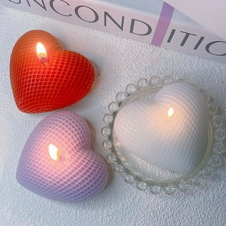 2 PCS Heart Shape Candles for Valentine's Day, Candles,Dripless & Long  Lasting Smokeless Red Heart Shaped Candles for Mood,Romantic