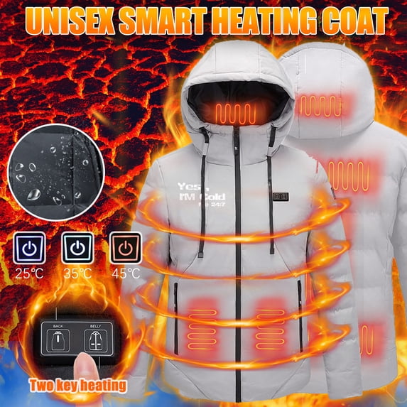 Holloyiver Heated Jacket USB Intelligent Constant Temperature Heated Windproof Plus Size Coat For Men And Women Winter 9 Heated Jacket Coat Lightweight Electric Smart Heating Vest for Winter