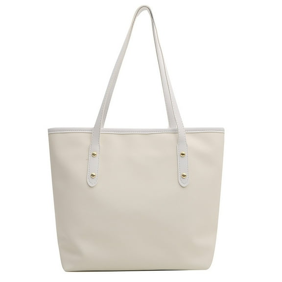 Holloyiver Hobo Bag for Women Men, Artificial Leather Shoulder Bag Large Capacity Crossbody Bag Minimalist Tote Commuting Handbag Purse (White)