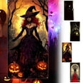 thumbnail image 1 of Holloyiver Holiday Decorations Door Cover, Large Scary Halloween Door Banner Bathroom Porch Door Backdrop Decor for Parties, Indoor Outdoor Haunted House Themed Decoration, 35x78 Inch, 1 of 3