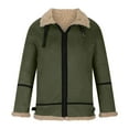 thumbnail image 1 of Holloyiver Jackets for Men Casual Keep Warm Thicken Long Sleeve Turndown Jacket Zipper Patchwork Coats Green, 1 of 5