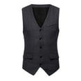 thumbnail image 1 of Holloyiver Jackets for Men Men's Herringbone Tweed Suit Vest Casual Wool Blend Wedding Waistcoat Business Suit Vest Slim Fit Dress Vest Black, 1 of 9