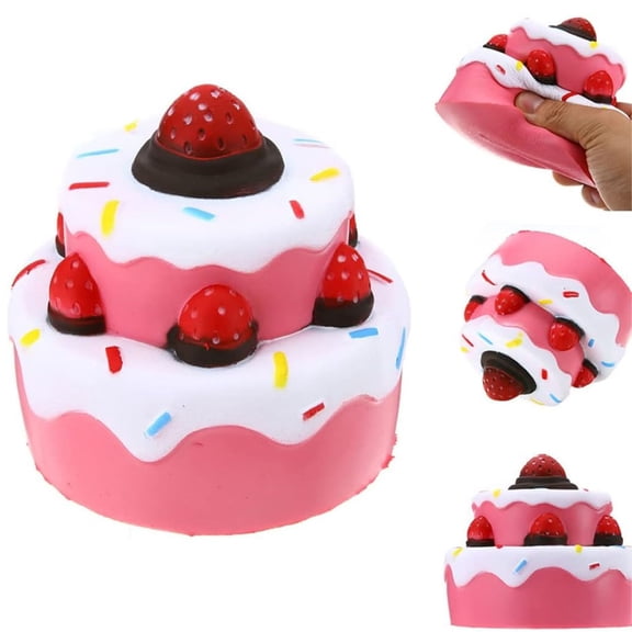 Holloyiver Jumbo Scented Slow Rising Strawberry Cake Squish, Squishies Toys for Kidsand Adults Photography, Artificial Decorative Flower, Dried Artificial Flower, Strawberry