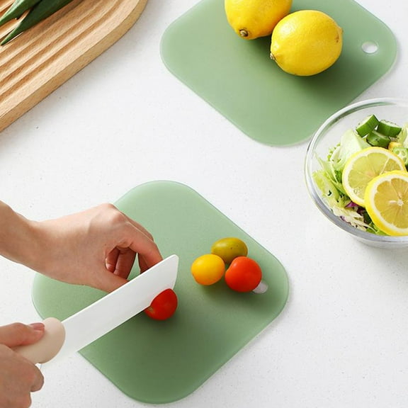 Holloyiver Kitchen Plastic Cutting Board (3 Sizes), Professional Multi Color Chopping Boards, BPA Free, Dishwasher Safe Cutting Boards for Fruit Meat Kitchen, Green - Small 7.2x7.2Inch