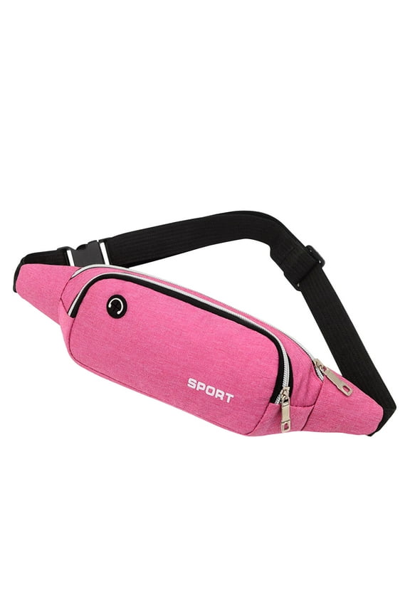 Large Crossbody Fanny Pack with 2-Zipper Pockets, Gifts for Enjoy Sports Festival Workout Traveling Running Casual Hands-Free Wallets Waist Pack Phone Bag Fits All Phones (Pink)