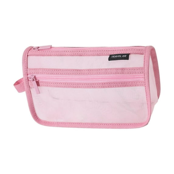 Holloyiver Large-capacity Mesh Pencil Pen Case, Black Pencil Pouch Stationery Organizer, Pen Bag Clear Translucent Pencil Cases for Office, Work, Travel, Adults