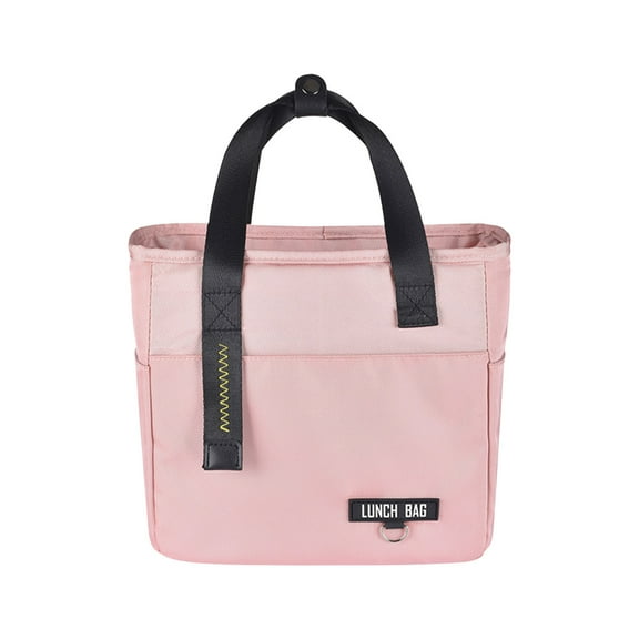 Holloyiver Lunch Bag, Insulated Lunch Box Reusable Leakproof Large Spacious Cooler Tote for Women Men Adult with Bottle Holder and Side Pockets for Work Office Travel Picnic - Pink