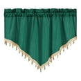 thumbnail image 1 of Holloyiver Macrame Sheer Windows Valance 51.1"W x 23.6"L, Scalloped Kitchen Curtain Triangular, Bathroom Swag Sheer with Rod Pocket, Short Valance Drape for Bedroom Living Room (Green), 1 of 8