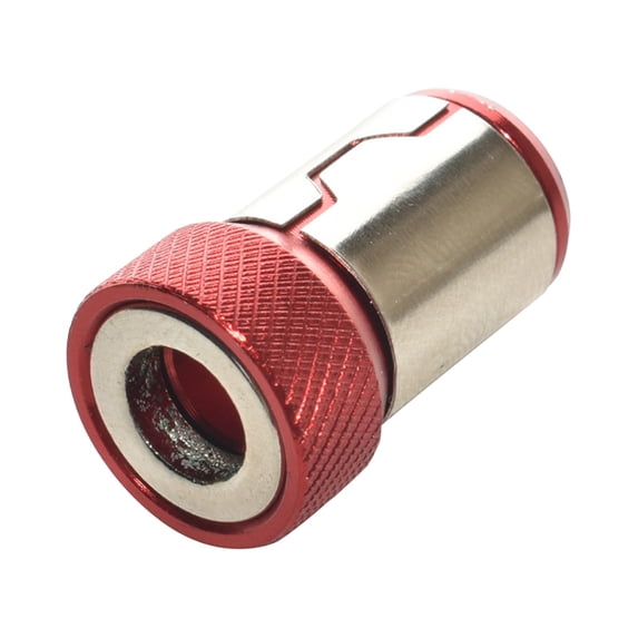 Holloyiver Magnetic Screw Ring Bit, Magnetizer Ring, Metal Magnetizer Screw, Magnetizer Screw Removable For 1/4 Inch/6.35mm Hex Screwdriver and Power Bits (Red)