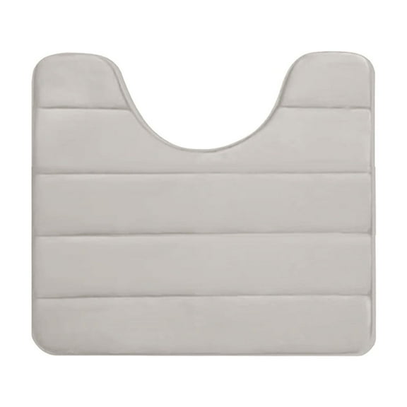 Holloyiver Memory Foam Toilet Bath Mat U-Shaped, Soft and Comfortable, Super Water Absorption, Non-Slip, Thick, Machine Wash and Easier to Dry for Bathroom Commode Contour Rug, 16 x 20 In