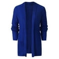 thumbnail image 1 of Holloyiver Men Casual Button Closure Knit Cardigan Turndown Long Sleeve Sweater Jacket Blue, 1 of 9