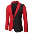 thumbnail image 1 of Herrnalise Men's Autumn And Winter Fashion Personality Solid Color Casual Suit Jacket Red, 1 of 8