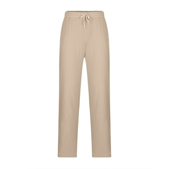 Holloyiver Men's Casual Cargo Pants Hiking Pants Workout Joggers Sweatpants for Men For Beige,M