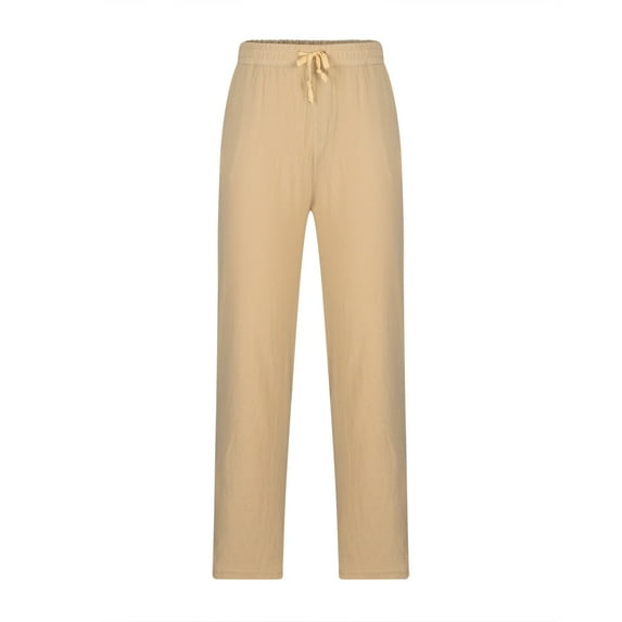 Holloyiver Men's Casual Cargo Pants Hiking Pants Workout Joggers Sweatpants for Men For Khaki,M