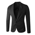 thumbnail image 1 of Holloyiver Men's Single Button Solid Color Casual Business Suit Top Black, 1 of 1