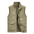 thumbnail image 1 of Holloyiver Men's Sport Casual Quick Dry Coat Vest Climbing Brushed Tooling Outdoor Sleeveless Hoodless Casual Outwear & Jackets Khaki, 1 of 4
