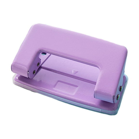 Holloyiver Metal 6 Hole Paper Punch, 1/4inch/6mm Metal Hole Puncher 8 Sheet Punch Capacity Adjustable Hole Punch for A4/A5/B5 Size Office and Home Supplies, Purple