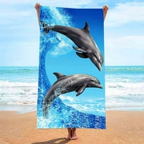 Holloyiver Microfiber Beach Towel, Oversized Pool Towel 55” x 28”, Sand-Free Quick Drying Camping Super Absorbent Bath Blanket, Soft Breathable and Lightweight