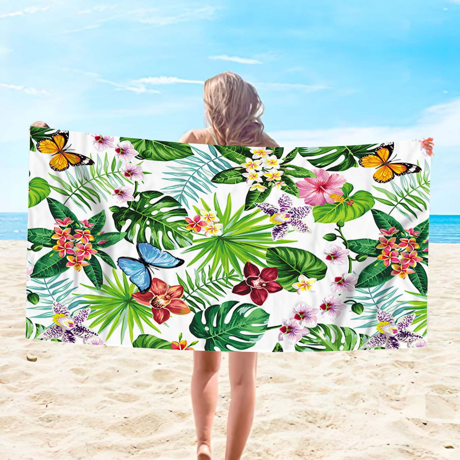 Lightweight Beach Towels 2-Pack Oversized Beach Towels - 71x32 Inch Microfiber Sand-Free Quick Dry Towels For Travel & Camping Camping Essentials - View #4