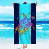 Holloyiver Microfiber Sand Free Beach Towel, Oversized Thin Large Fast Dry Super Absorbent Lightweight Bath Towels for Travel Pool Swimming Camping Adults Kid, Sea Turtle