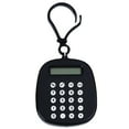 thumbnail image 1 of Holloyiver Mini Calculator, Portable Pocket Candy Color PVC 8 Digits Electronic Calculator with Silicone Buttons and Keychain Buckle for Children Students (Black), 1 of 9