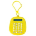 thumbnail image 1 of Holloyiver Mini Calculator, Portable Pocket Candy Color PVC 8 Digits Electronic Calculator with Silicone Buttons and Keychain Buckle for Children Students (Yellow), 1 of 9