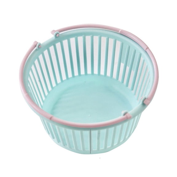 Holloyiver Mini Storage Plastic Baskets for Organizing and Storage, Rectangle Storage Basket With Durable Handle for Home Kitchen Bedroom Bathroom Office (6.3x5.1x3.2, Blue)