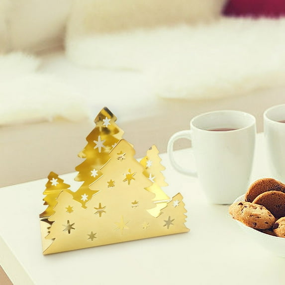 Holloyiver Napkin Holders for Tables Christmas Tree Design, Table Tissue Dispenser Modern Paper Napkin Holder for Kitchen Farmhouse Restaurant Indoor Decoration 6.3 x 4.8 x 2.5 Inch