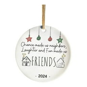 Ikohbadg Christmas Tree Ornament,Great Neighbors Are Hard To Find,Difficult  To Part with and Impossibled To forget,Gift To Your Neighbor Heart  Christmas Ornament 