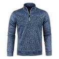 thumbnail image 1 of Holloyiver New Fashion Casual Autumn And Winter Men's Long Zipper Sweater Sleeve Thin Velvet Sweater Coat Men Navy, 1 of 4