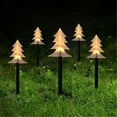 Holloyiver Outdoor Solar Garden Lights, 5 Pack Christmas Tree