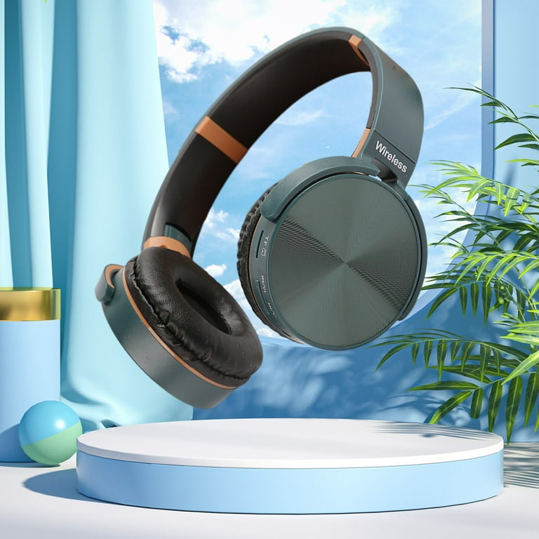 Holloyiver Over Ear Bluetooth Headphones Wireless Active Noise Cancelling Long Battery Time Foldable Wired Wireless Headset Comfort Fit Ear Cups